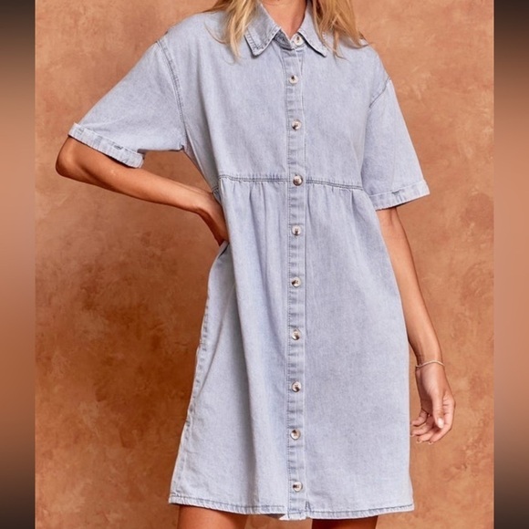 Andree By Unit Denim Dress - Picture 1 of 6